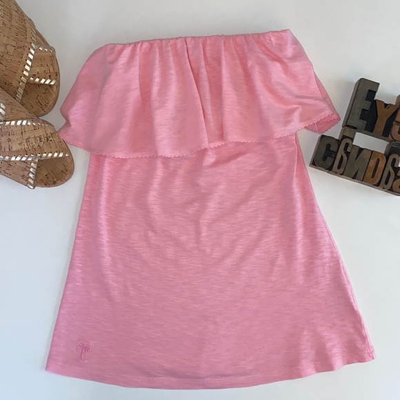 🌴LILLY PULITZER ‘Wiley” Ruffle Top Tube Top in Pale Pink - Picture 4 of 10